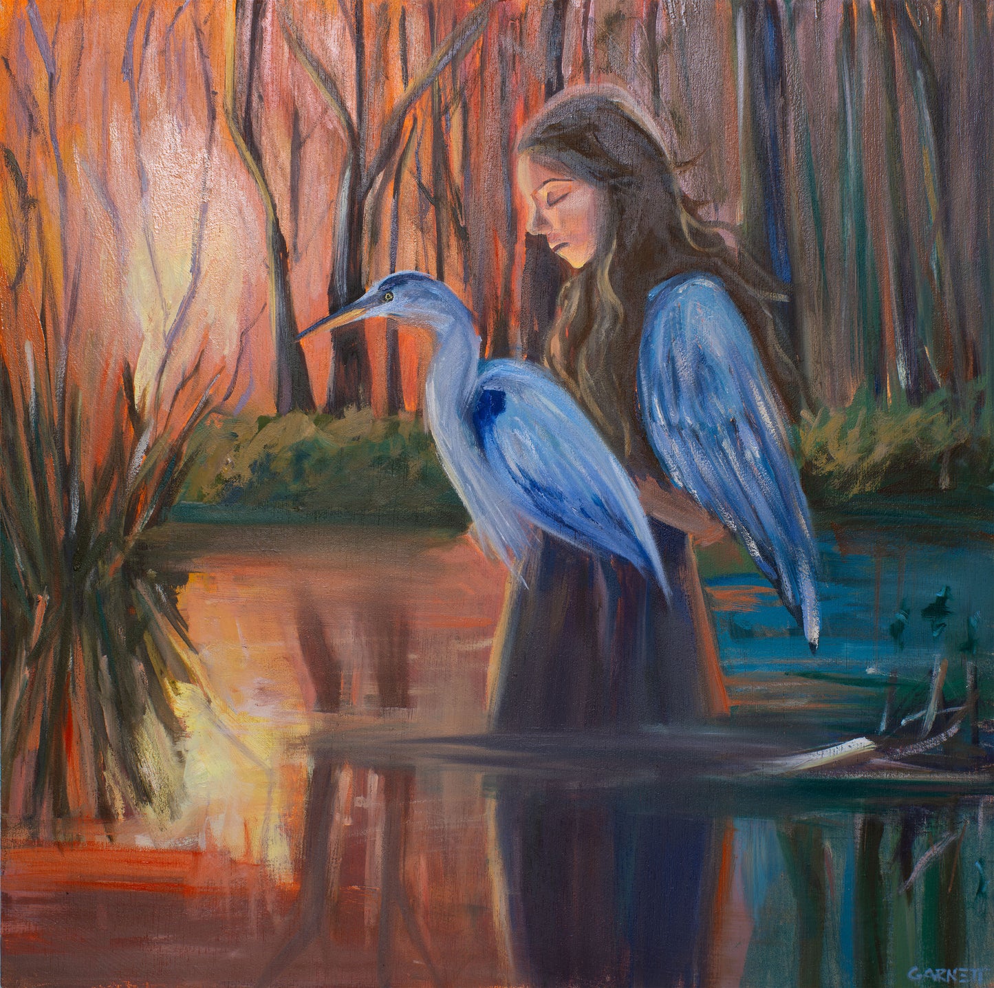 Blue Wings (painted print)