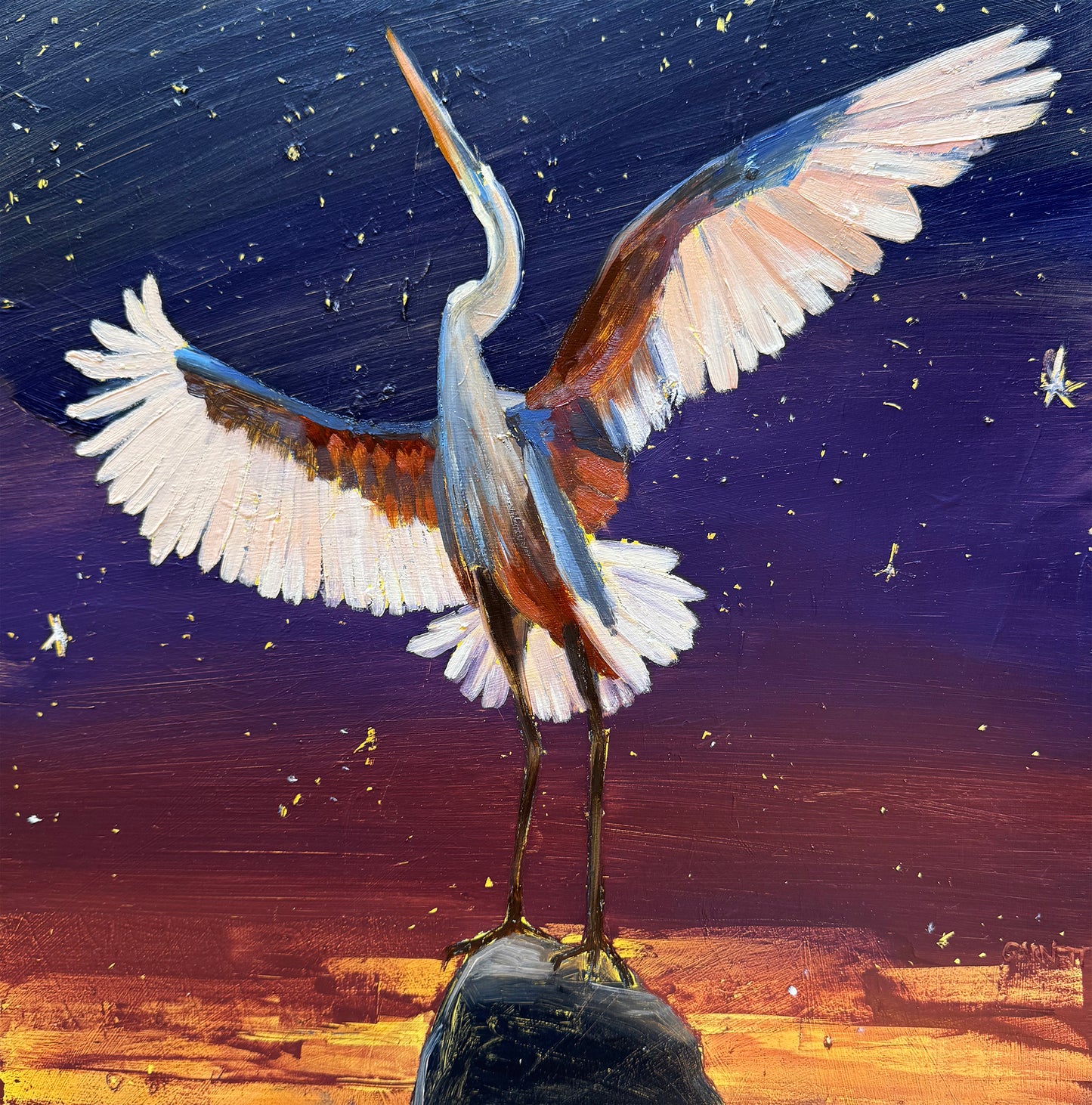 Space Bird (Painted Print)