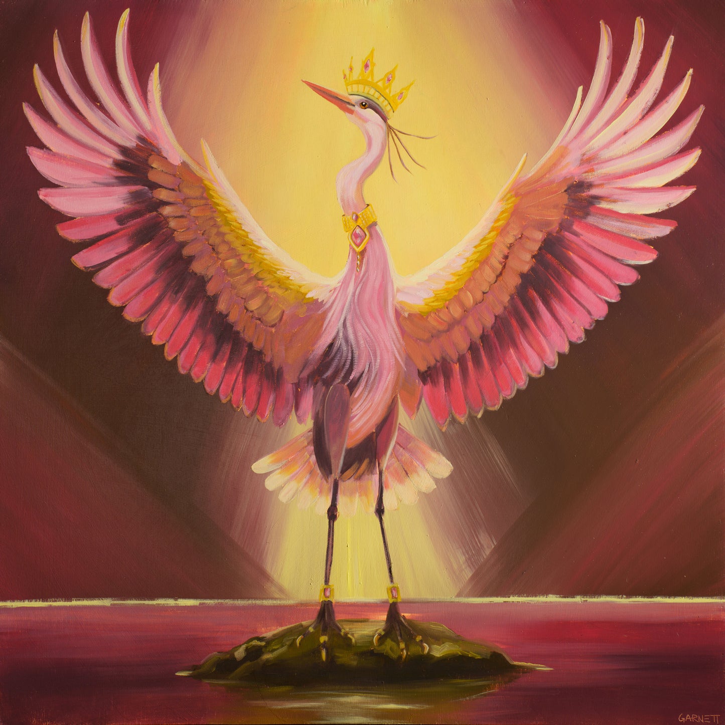 Crowned by Light (painted-print)