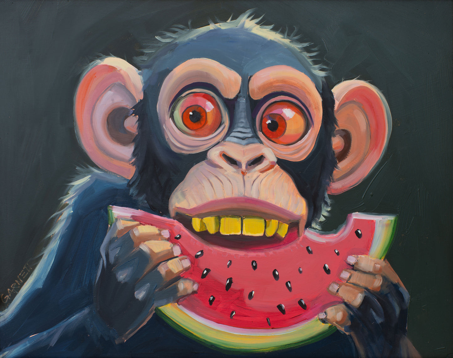 Monkey Mind Melon (Painted Print)