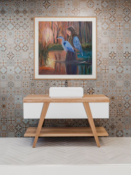 Blue Wings (painted print)