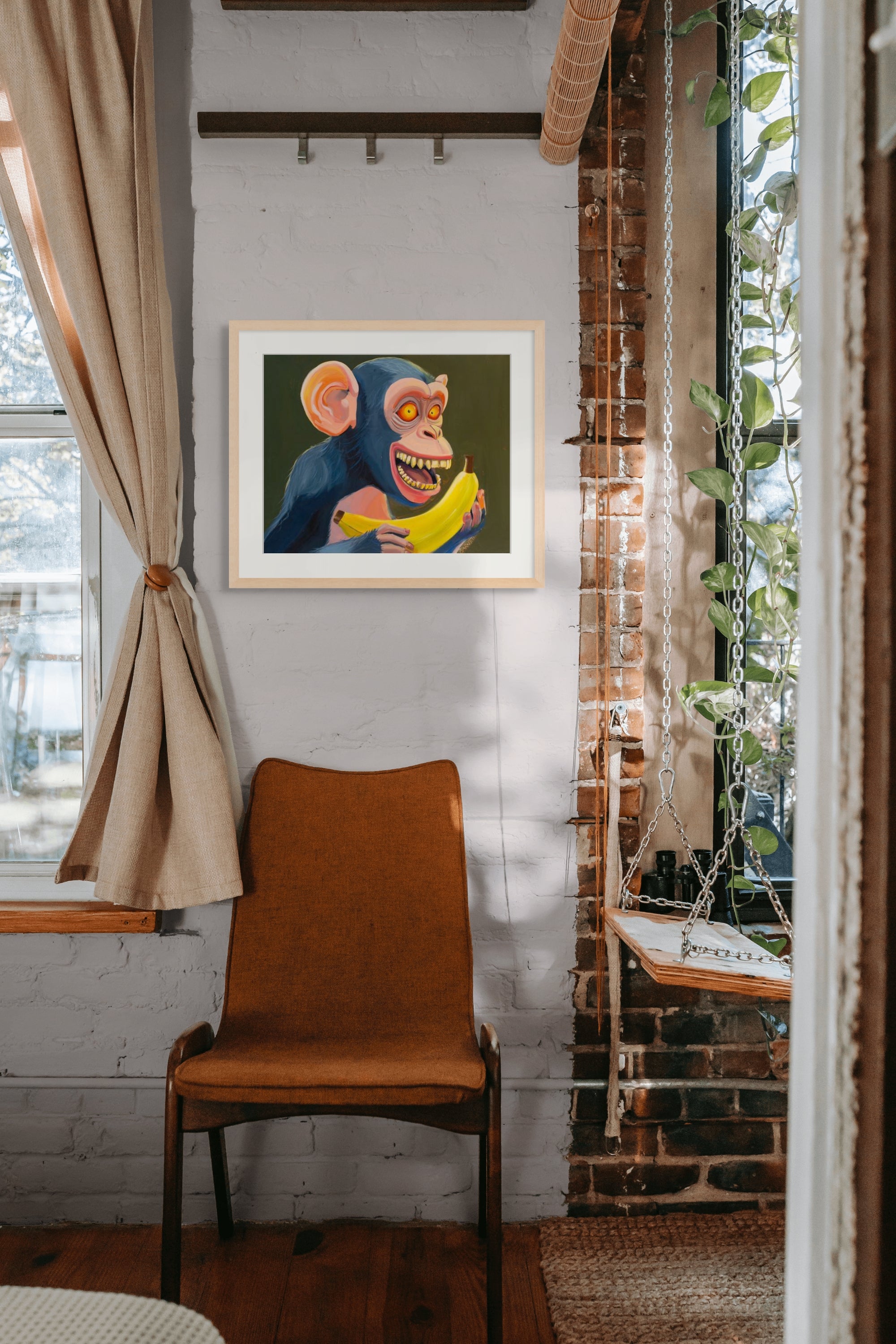 Monkey Mind Banana (Painted Print) – Garnett Art