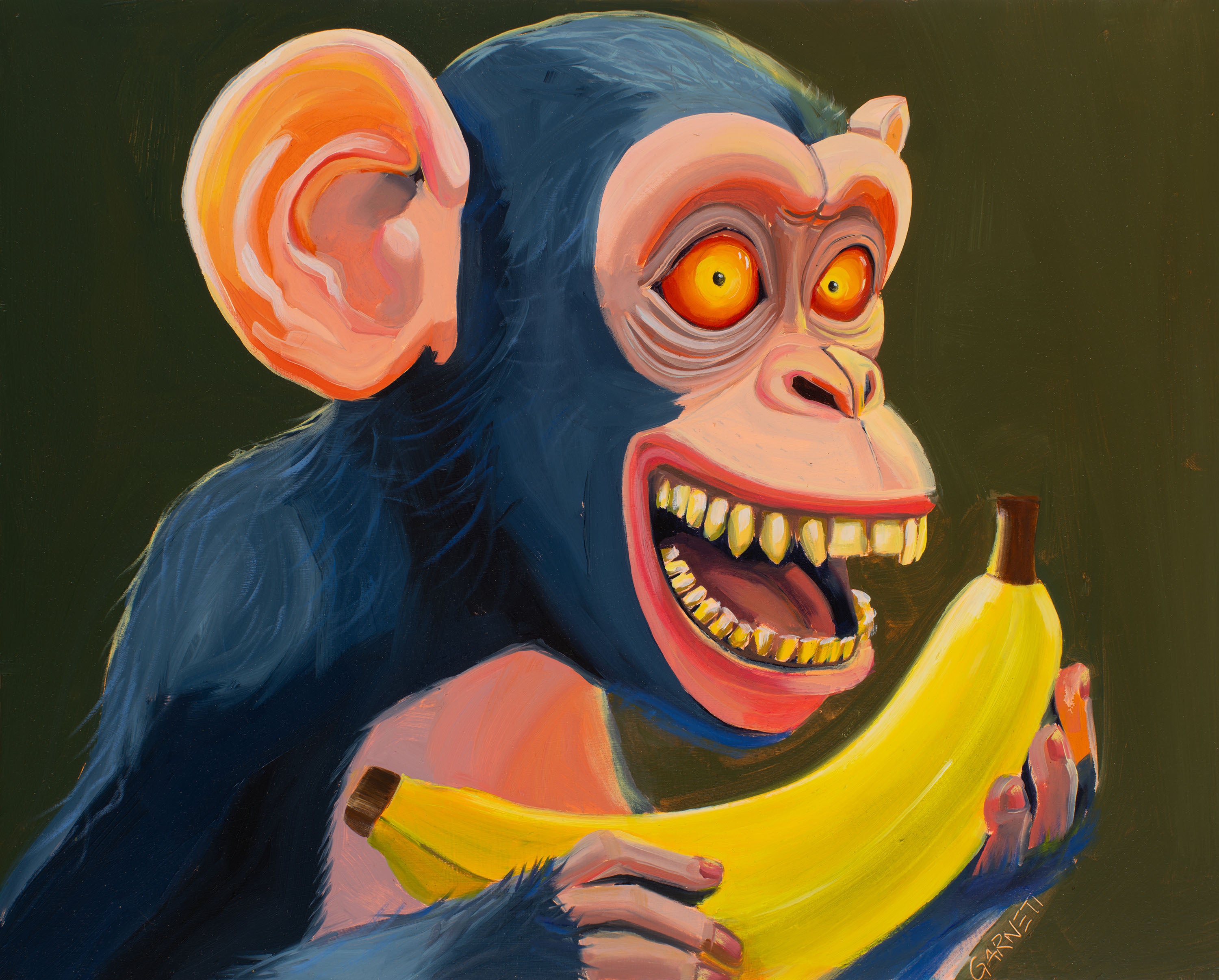 Monkey Mind Banana (Painted Print) – Garnett Art