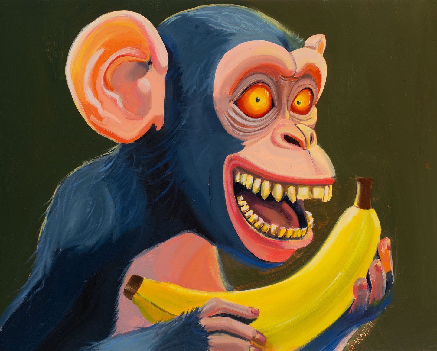 Monkey Mind Banana (Painted Print)