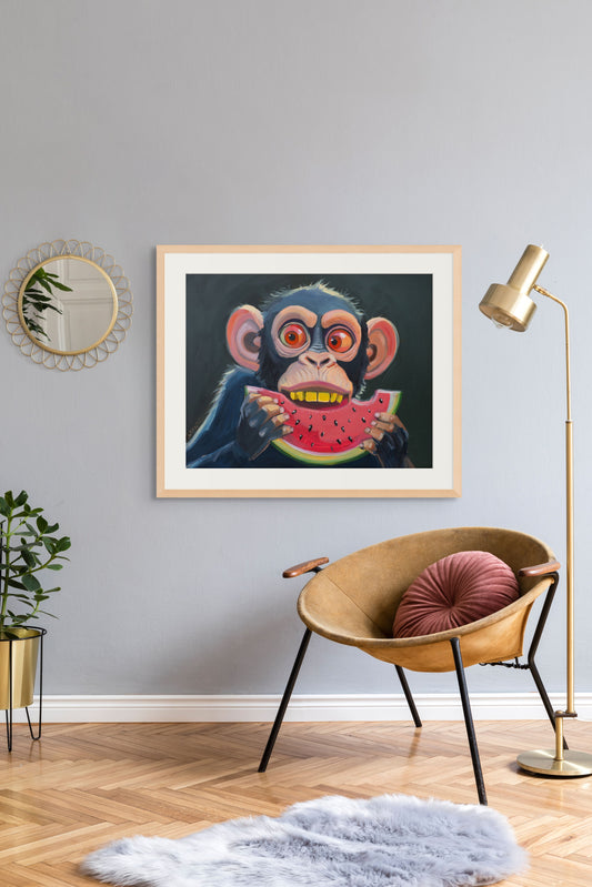 Monkey Mind Melon (Painted Print)